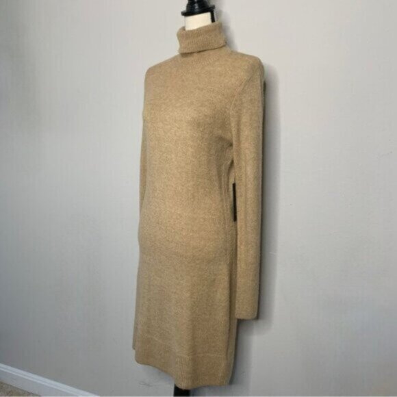 Rachel Zoe Camel Turtleneck Knee Length Sweater Dress - Picture 9 of 16